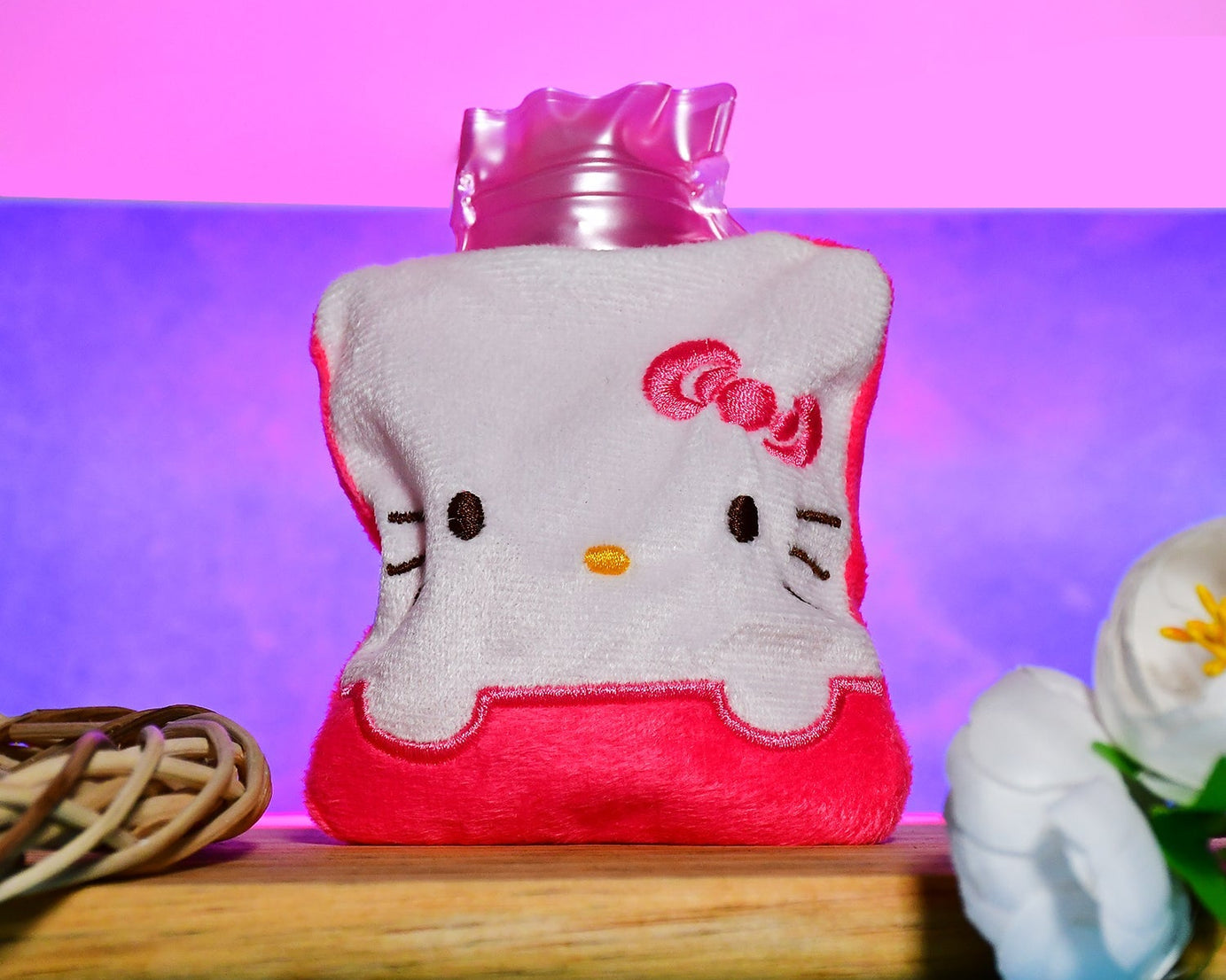 Pink Hello Kitty Small Hot Water Bag with Cover for Pain Relief