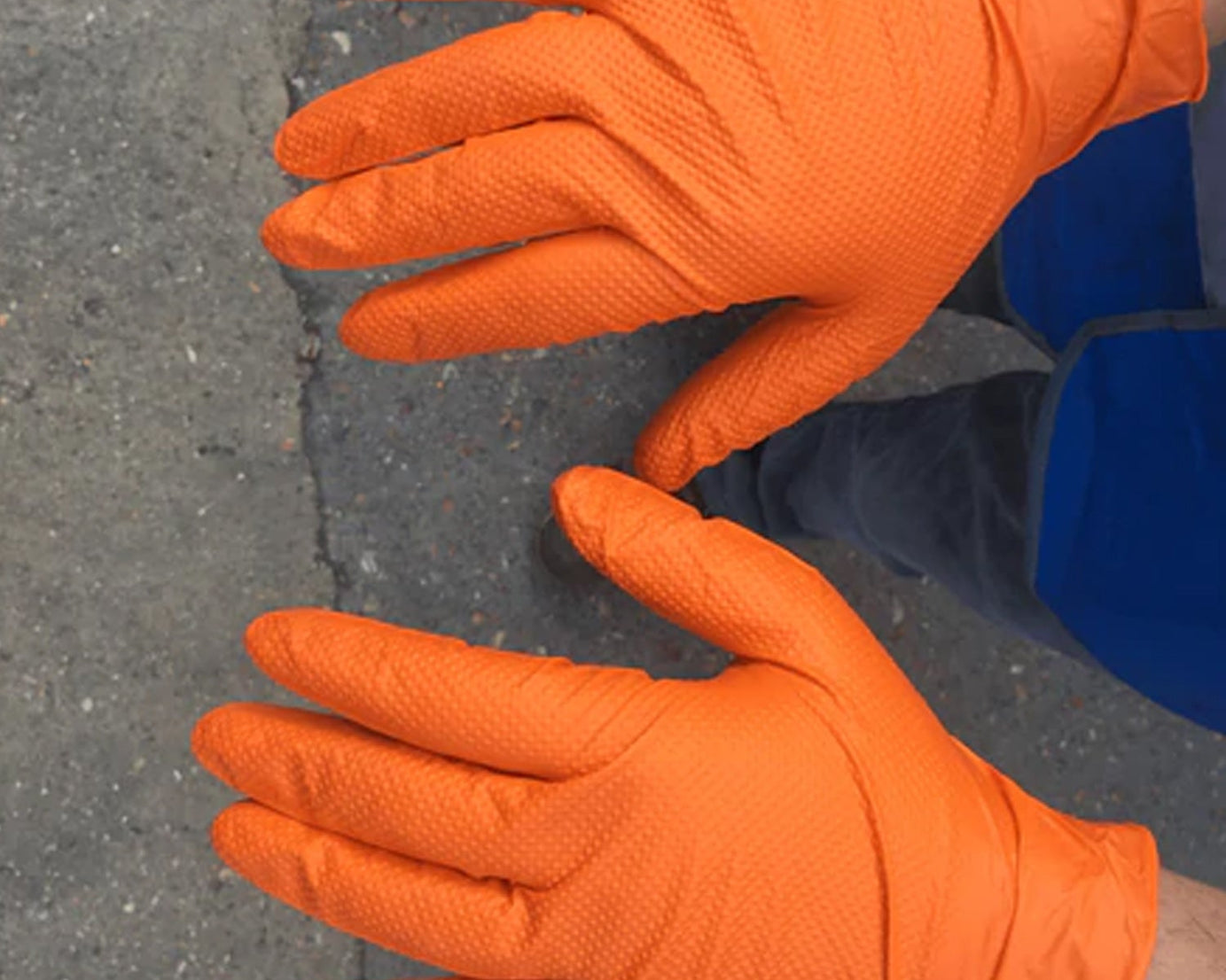 Orange gloves for gardening and household cleaning