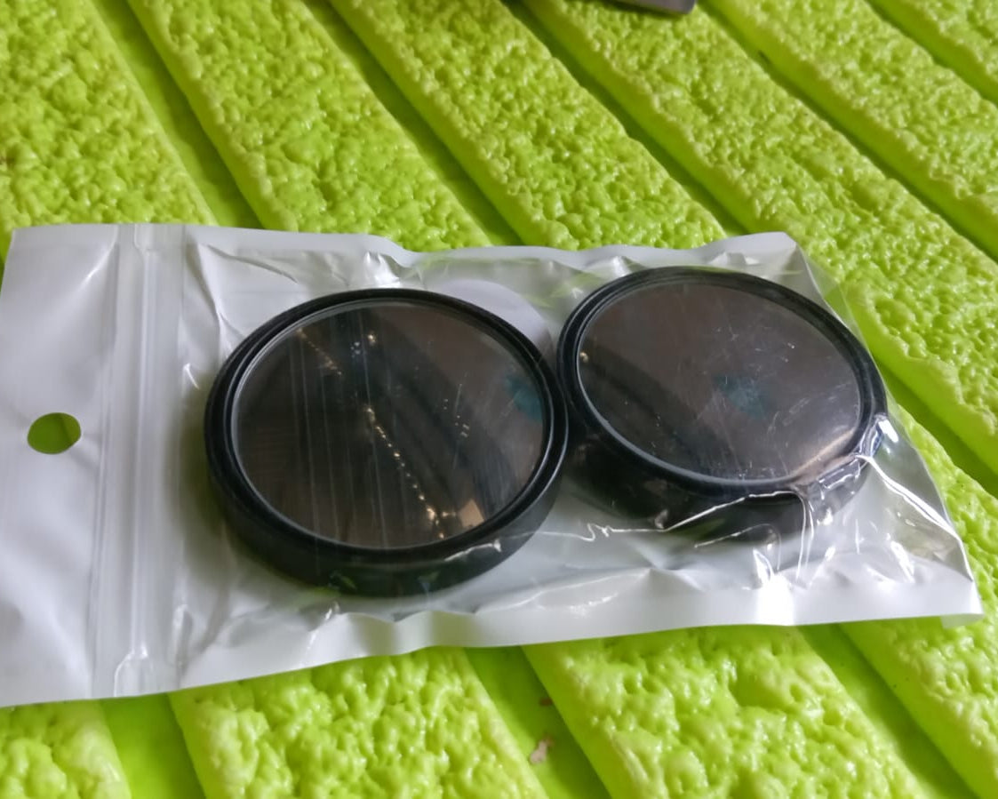360DEGREE BLIND SPOT ROUND WIDE ANGLE ADJUSTABLE CONVEX REAR VIEW MIRROR - PACK OF 2