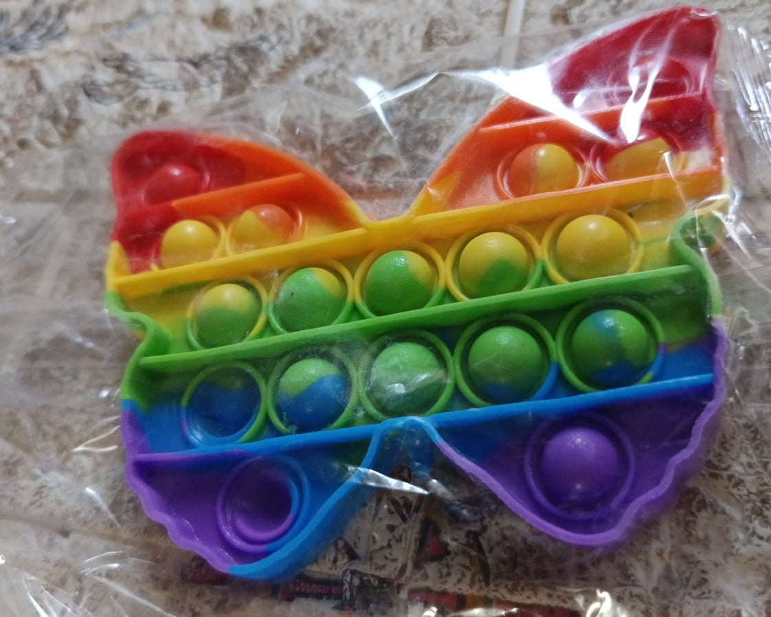 Pop Fidget Toy Push Pop Bubble Fidget Sensory Toy for Kids and Adults Fidget Popper Stress Reliever Sensory Fidget Poppers (Butterfly & Car Shape / 1 Pc)