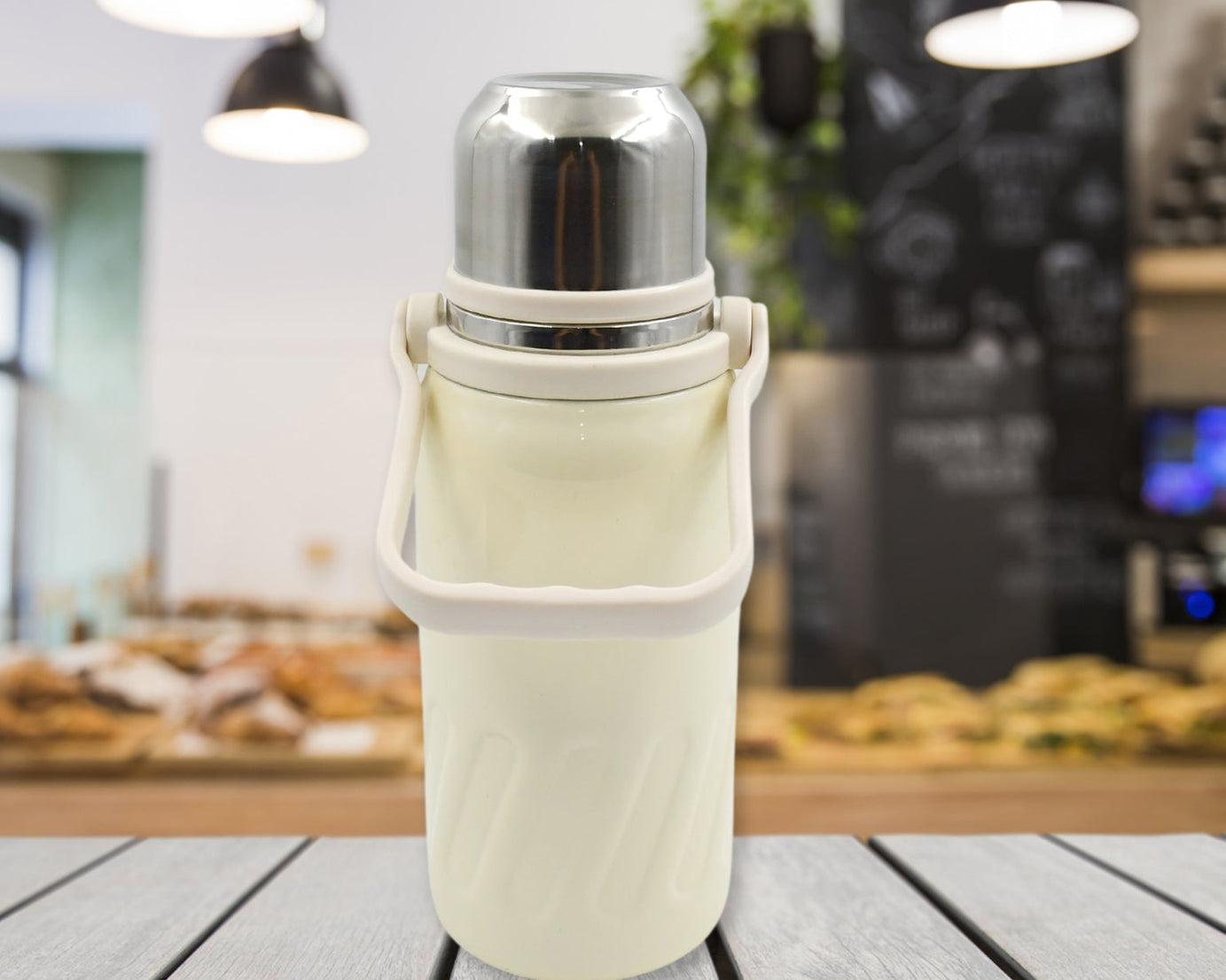 Stainless Steel Vacuum Insulated Water Bottle | Leak Proof Flask for Tea Coffee | Reusable Water Bottle with Hanging Strap | Bottle for Hot & Cold Drinks Wide Mouth Water Flask 1200 ML