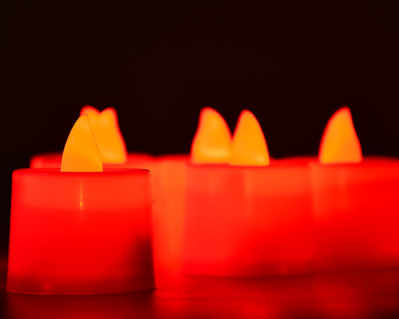 Red LED candles, smokeless and decorative