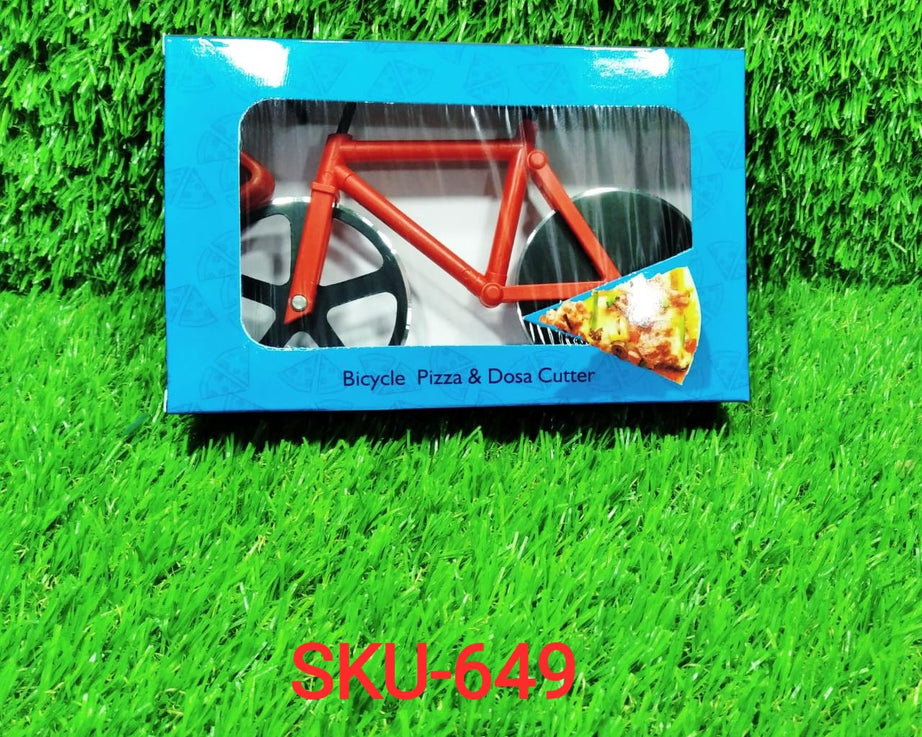 Bicycle Pizza Cutter (1 Pc): Stainless Steel, Unbreakable Handle