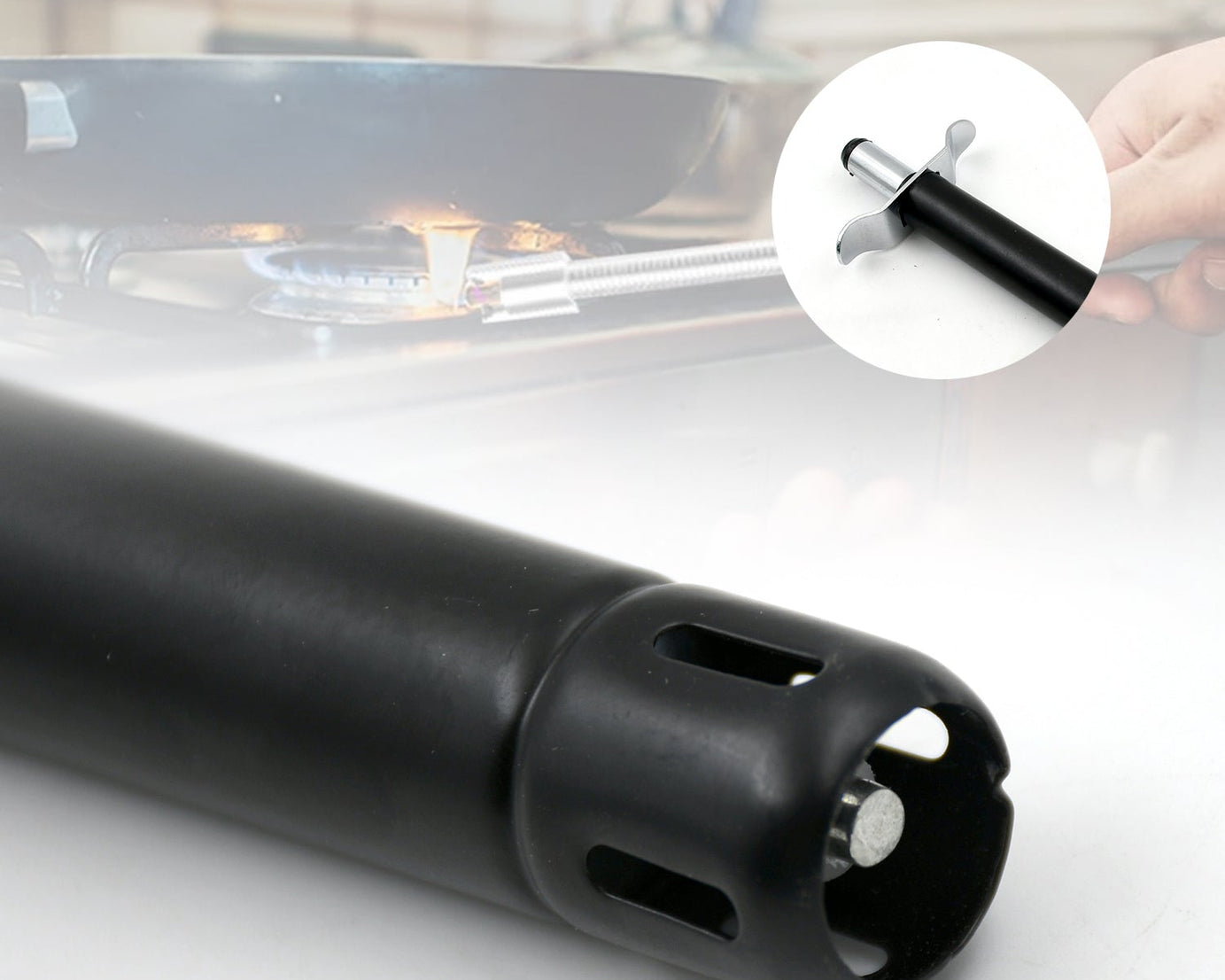 Stainless Steel Gas Lighter for Kitchen Gas Stove, Long Lasting, Unbreakable Lighters for Gas Stoves, Restaurants & Kitchen (1 Pc)