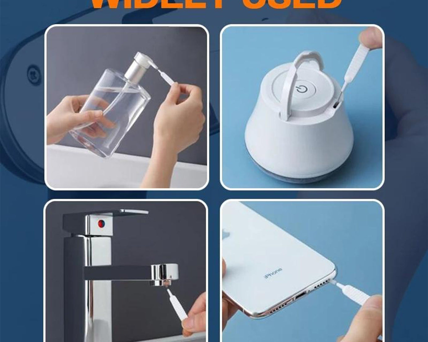 Multifunctional brush set for shower heads