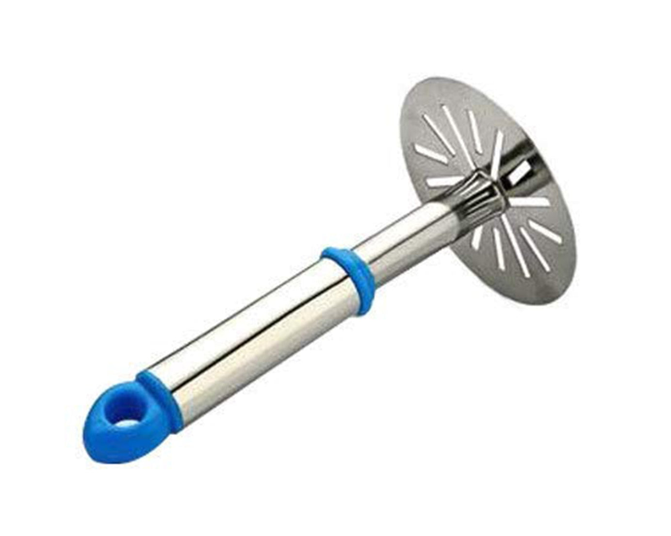 Stainless steel masher for making pav bhaji and mashed potatoes.