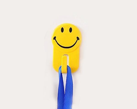 Self-adhesive smiley hooks