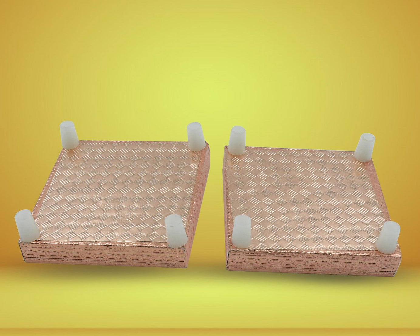 Handicraft Meenakari Wooden Chowki Puja Bajot For Home & Office Decor for Puja Multicolour (2 Pc Set)