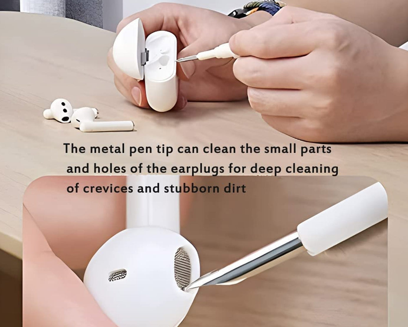 3 In 1 Earbuds Cleaning Pen For Cleaning Of Ear Buds And Ear Phones Easily Without Having Any Damage.