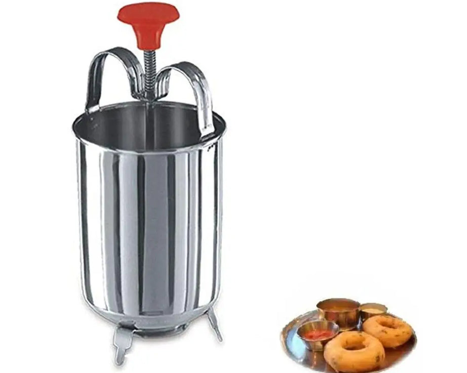 Stainless steel vada and donut maker, close-up view