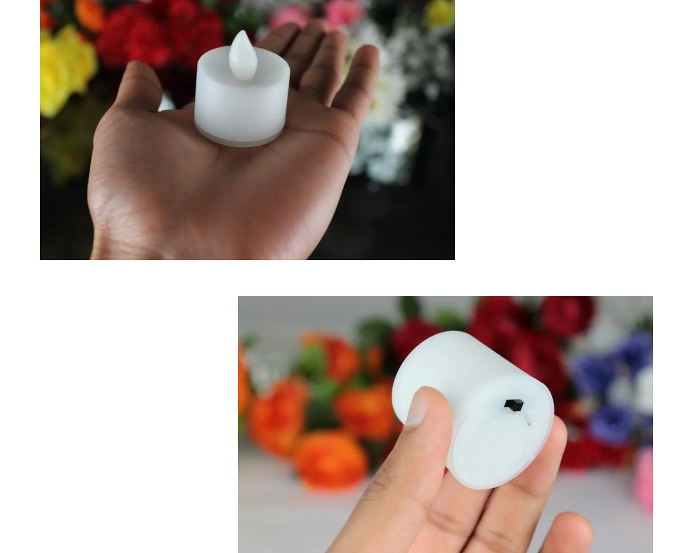 Festival LED tealight candles, battery-operated for ambiance