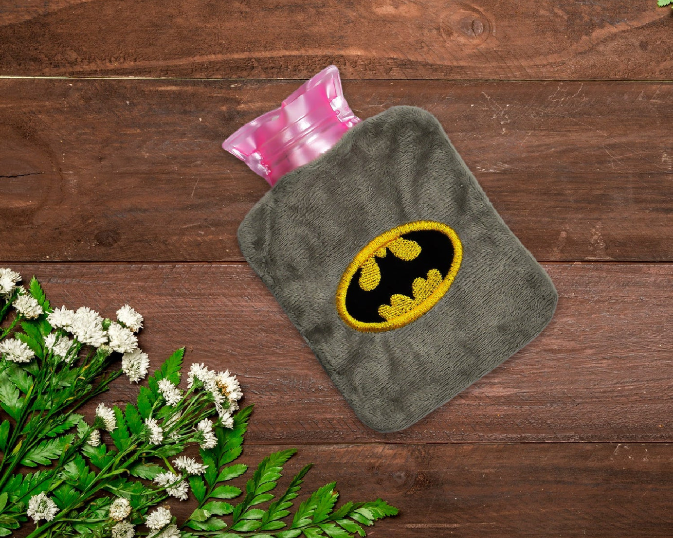 Batman hot water bag with cover, suitable for cramps and pain