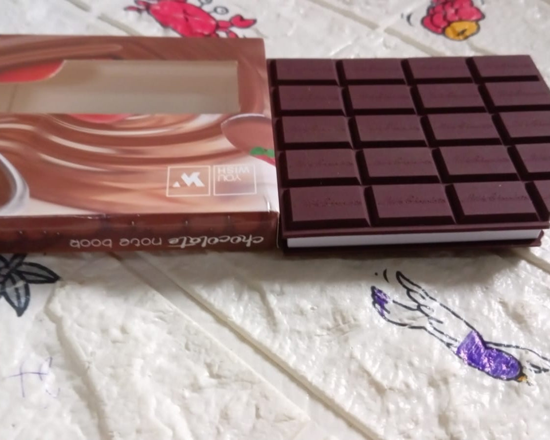 Small Chocolate Scented Diary Memo Notebook in Rectangular Chocolate Bite Shape with Original Chocolate Smell Personal Pocket Diary, Dairy book with Plain Pages for Kids