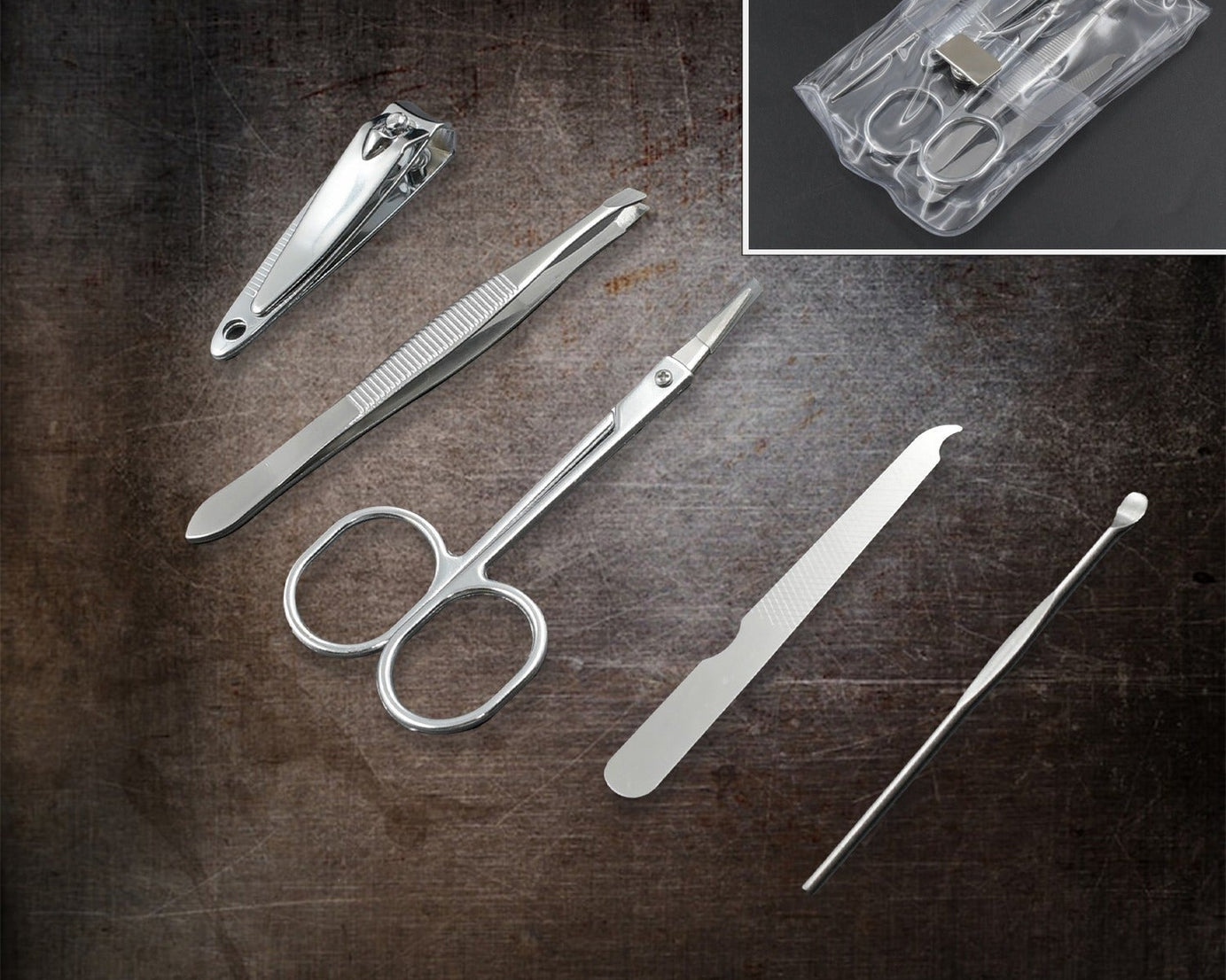 Professional Nail Clippers Kit - 5 Piece Manicure Set, Top Grade Stainless Steel Grooming Kit for Travel & Home
