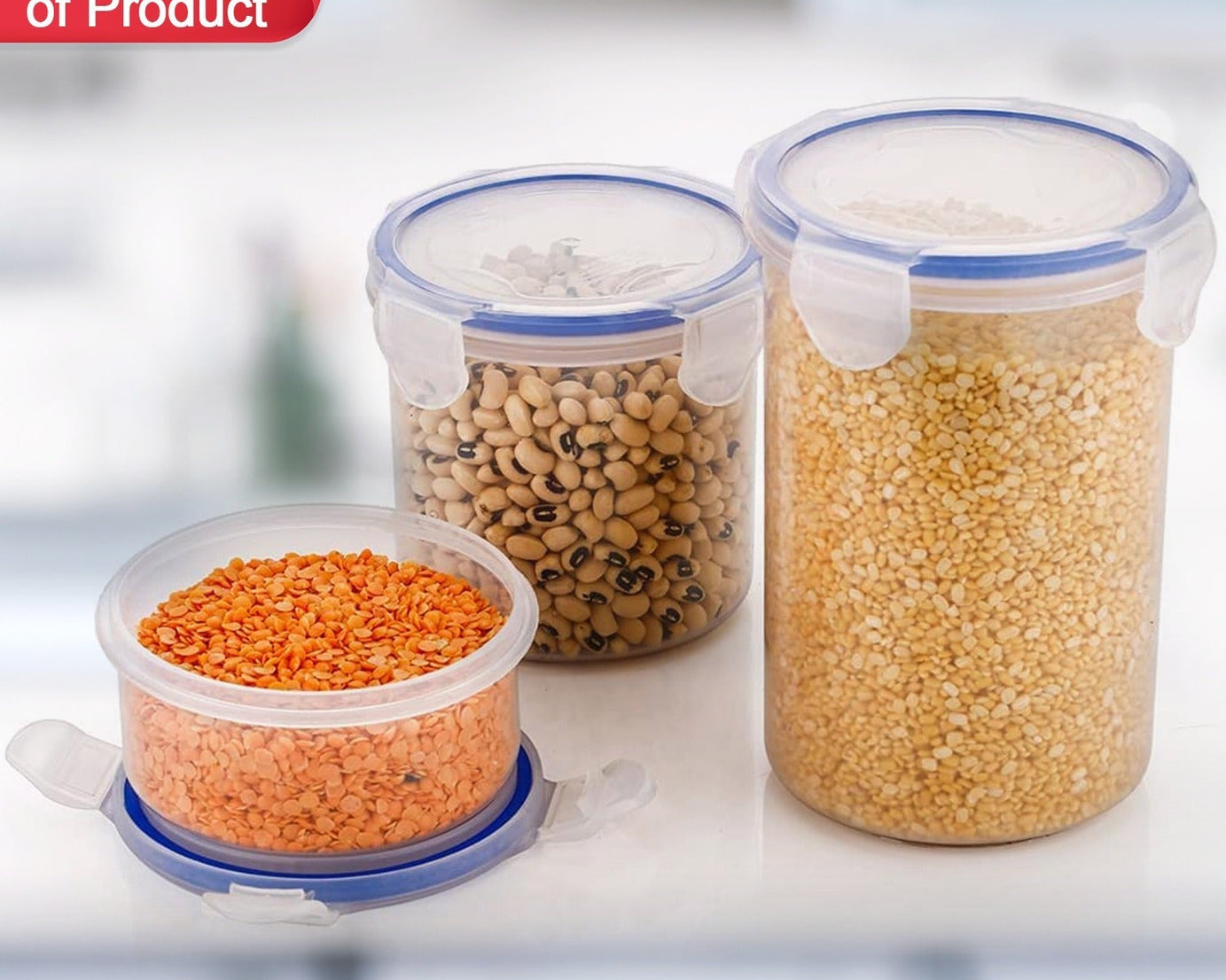 Leakproof & Airtight: 3 Pc Round Food Storage Set (500ml-1500ml)
