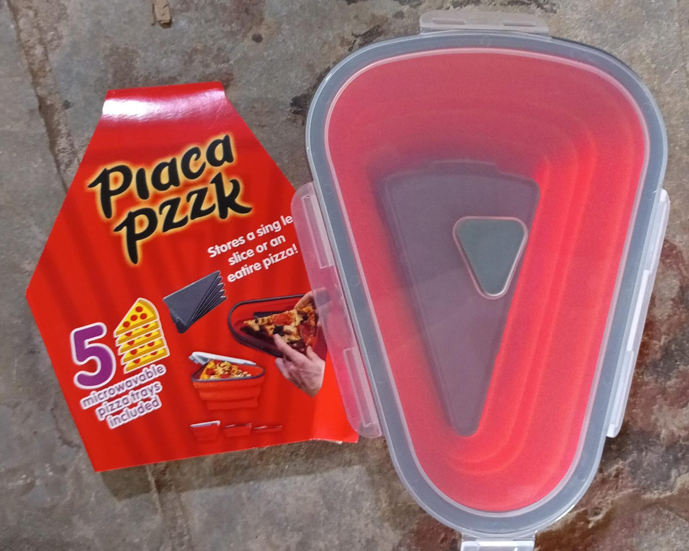 Reusable Pizza Storage Containers with 5 Microwavable Serving Trays, Silicone Container Expandable & Adjustable for Packing Pizza at home / outdoor