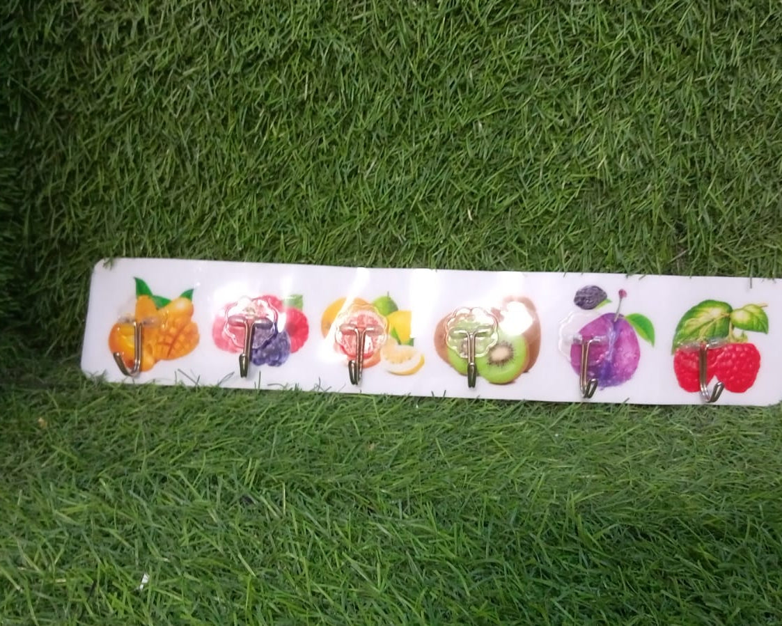 Strong and transparent adhesive hook for organization.