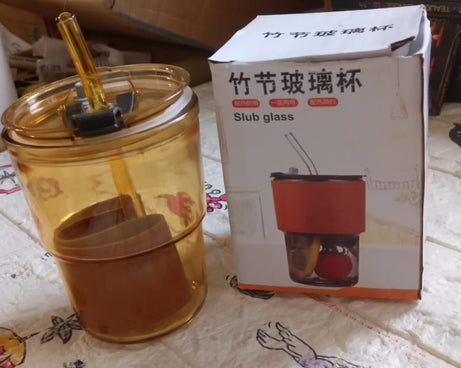 Glass Coffee Mug with Straw & Lid: Perfect for Home & Travel