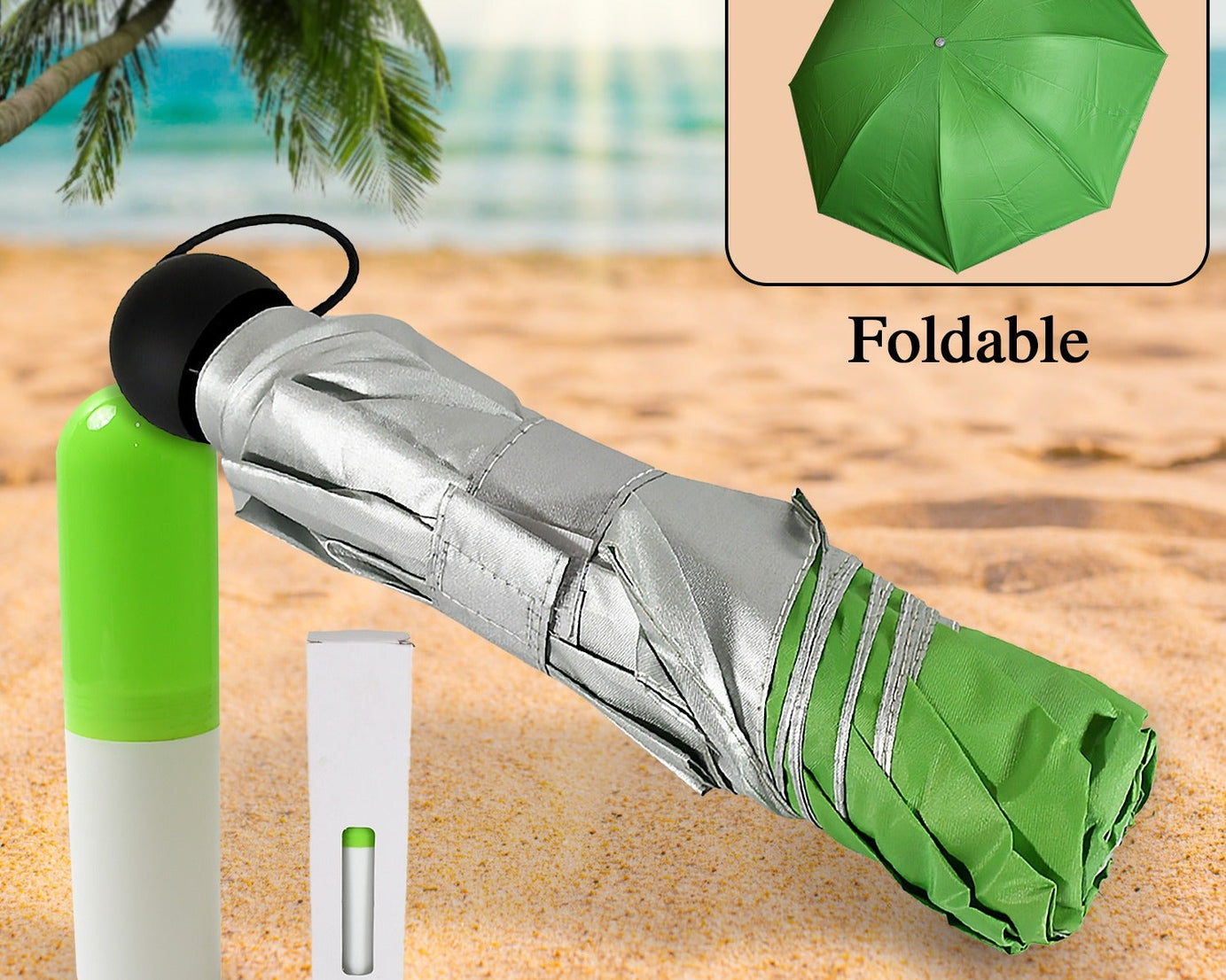 3 Fold Sun Protective Solid Foldable Outdoor Umbrella, Portable Sun, UV Protection Lightweight Rain Umbrella With Umbrella Case For Girls, Women, Men, Boys