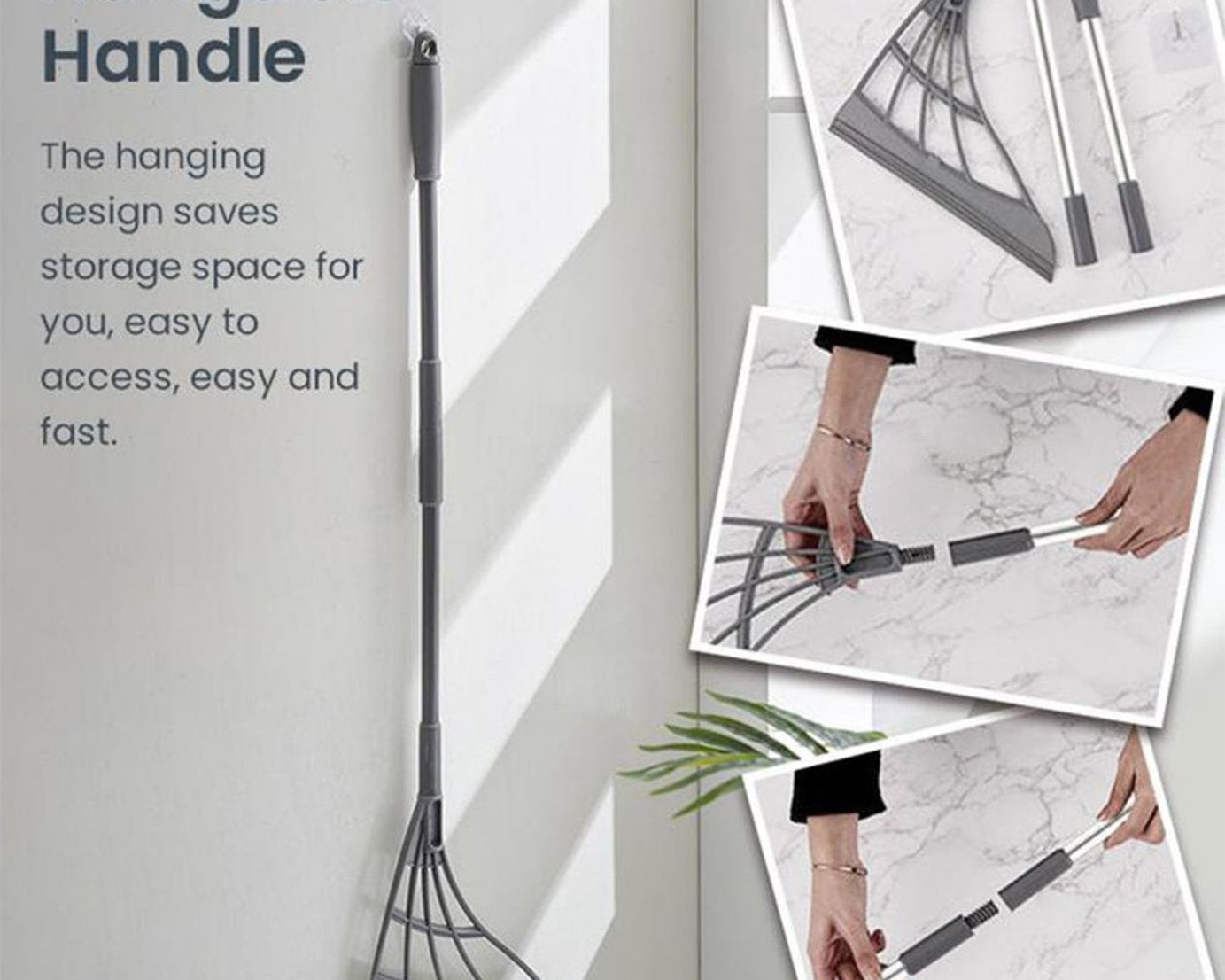 Durable eco-friendly broom with attached scraper