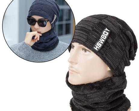 Ultra Soft Unisex Woollen Beanie Cap Plus Muffler Scarf