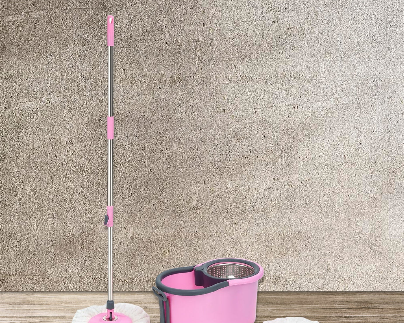 Quick spin mop with steel spin and big bucket.