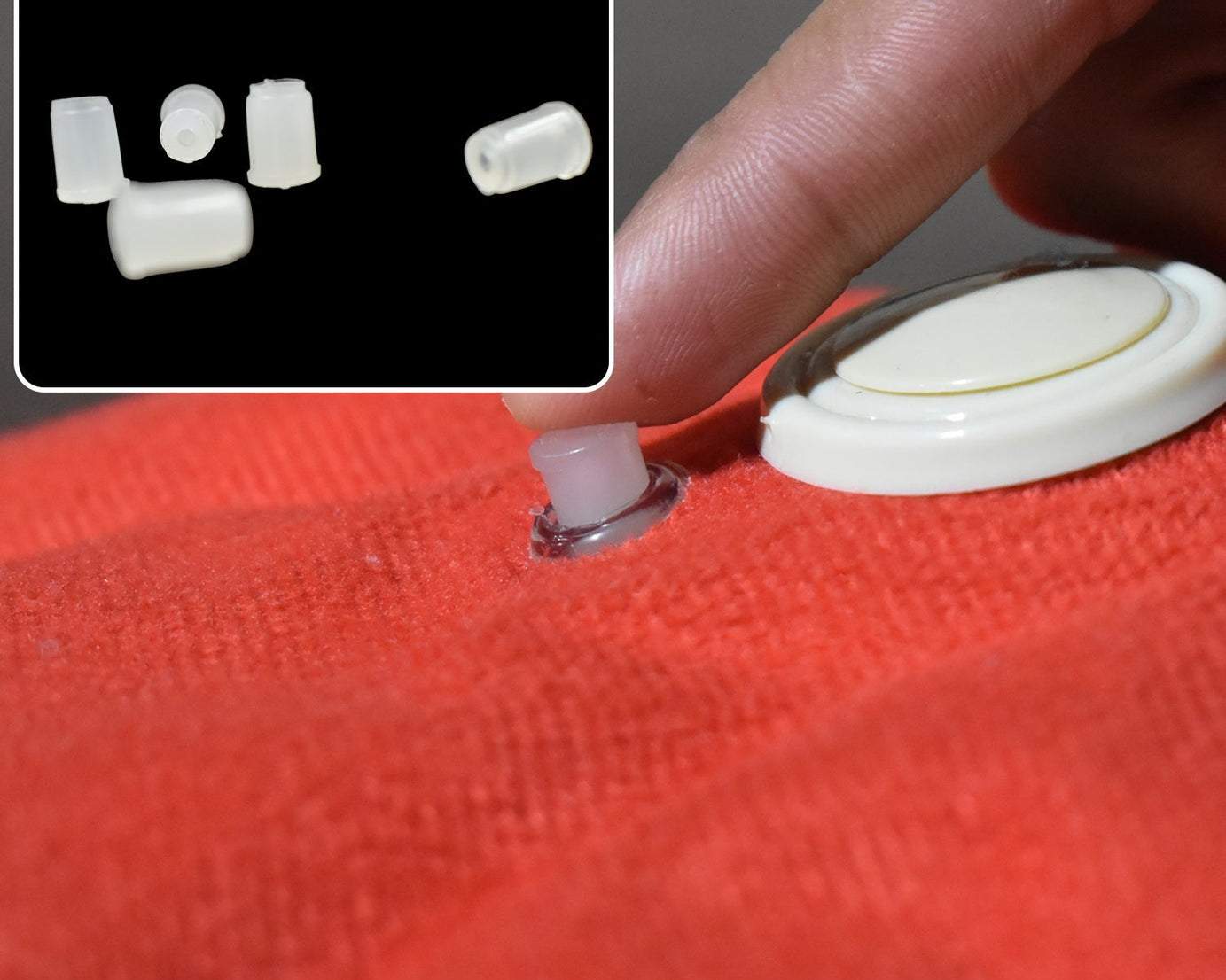 Hot water bag stopper close-up of material