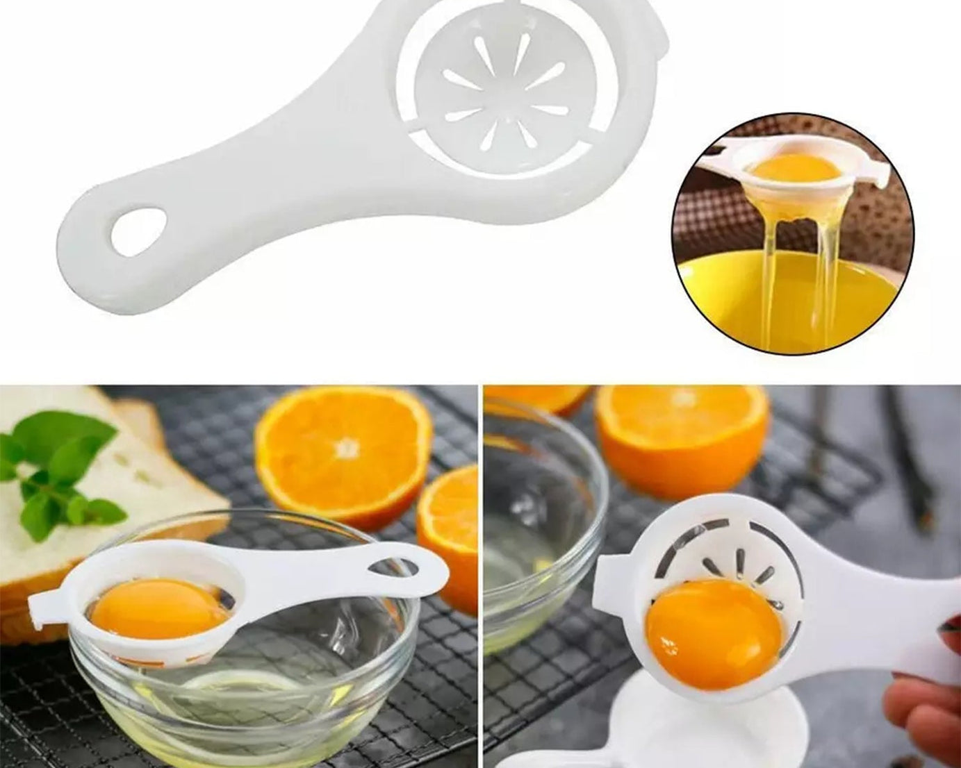 Egg Yolk Separator, Egg White Yolk Filter Separator, Egg Strainer Spoon Filter Egg Divider