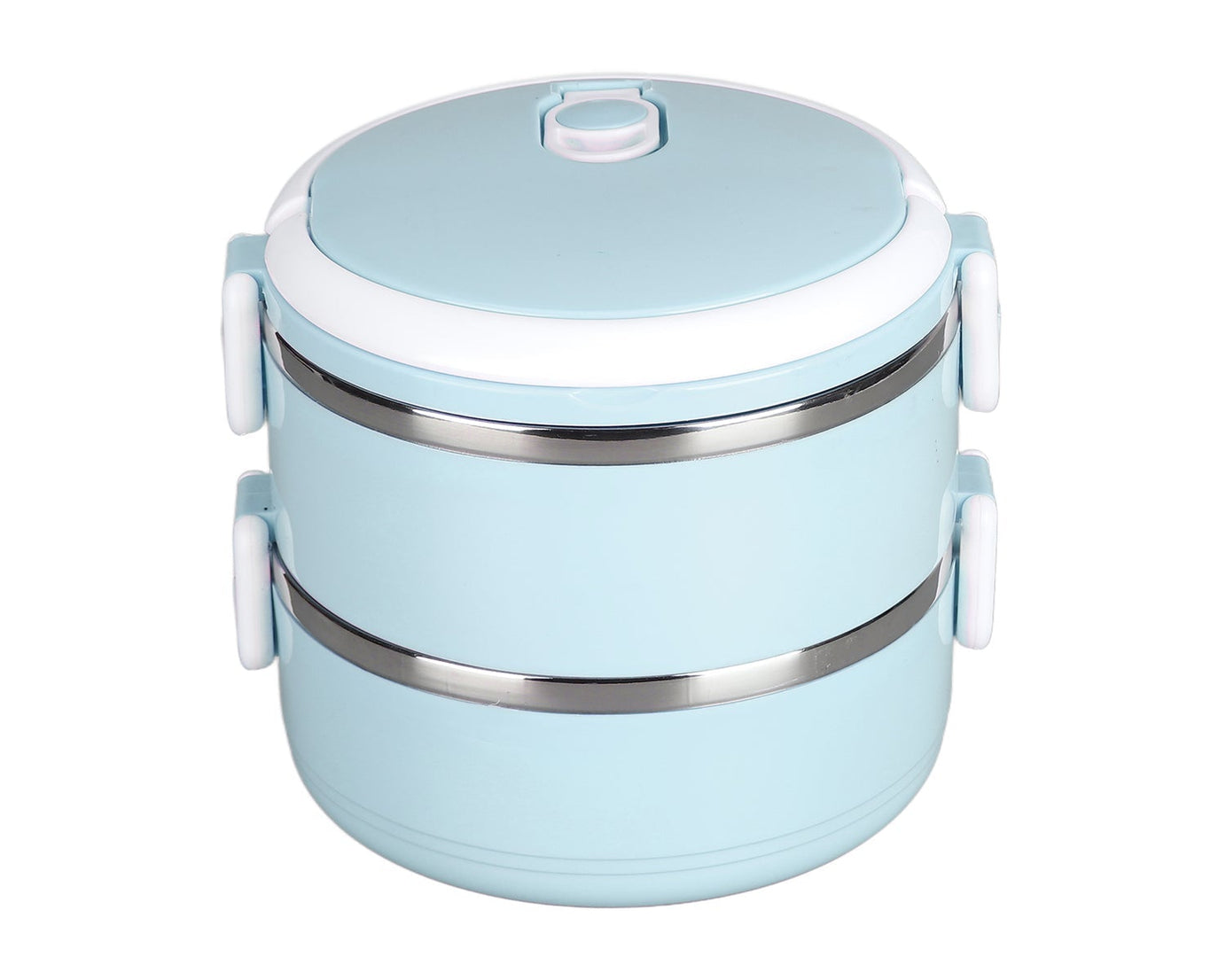 Multi-layered stainless steel lunch box, two layers.