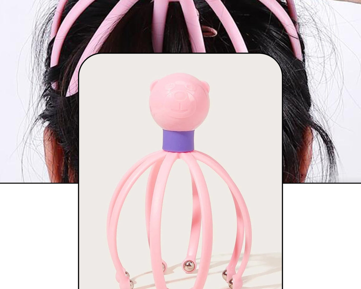 Octopus-shaped therapeutic scalp massager designed for stress relief and relaxation