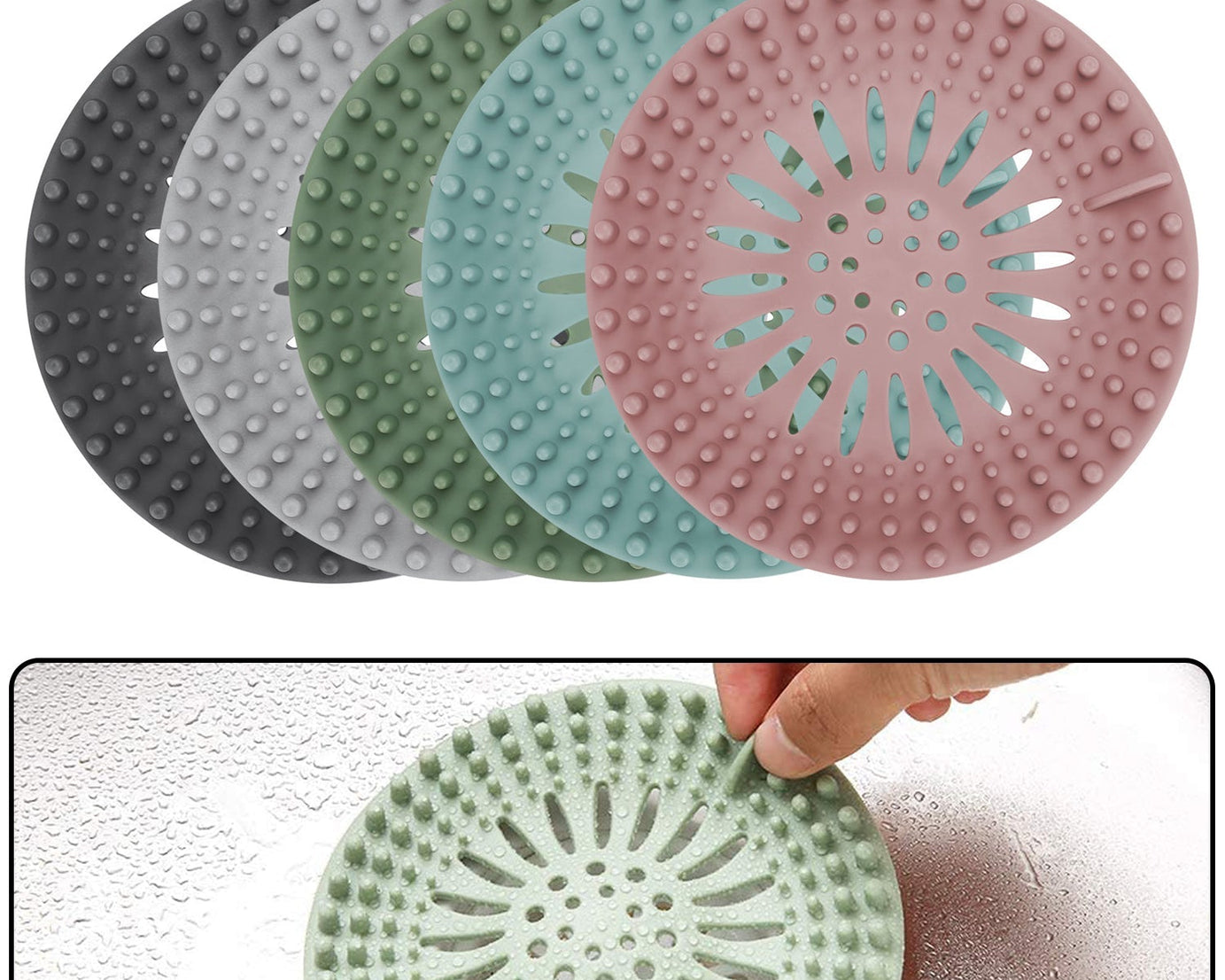 Shower drain cover with a grid pattern for effective water flow and drainage