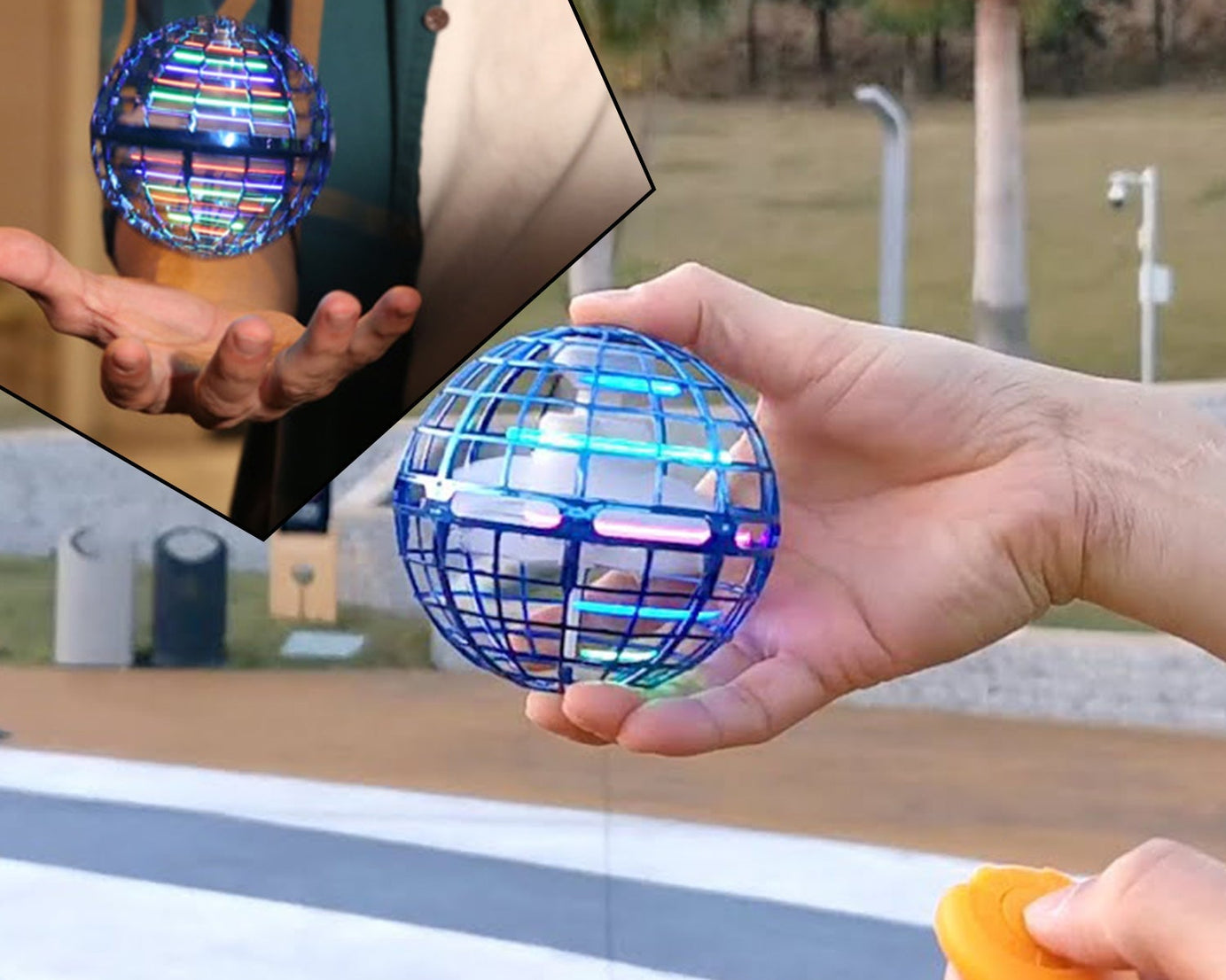 Flying Ball Toys, USB Rechargeable Built-in RGB Lights 360°Rotating Magic Controller, Flying Orb Ball Boomerang Mini Pro Spinner Blastoise Toys