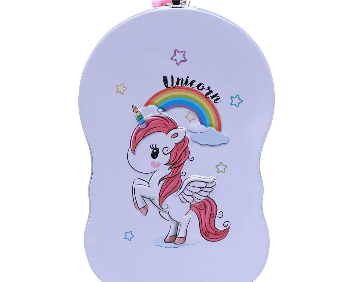 Cute cartoon character metal piggy bank for storing coins and saving money