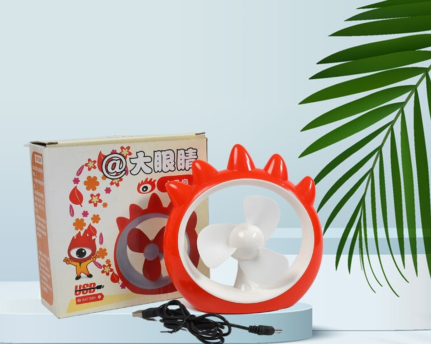 MINI DESKTOP FAN RECHARGEABLE TABLE FAN HANDHELD FAN USB FAN DESK FAN COOLING FAN FOR HOME , OFFICE , CAR, & MULTI USE FAN (Battery Not Include)