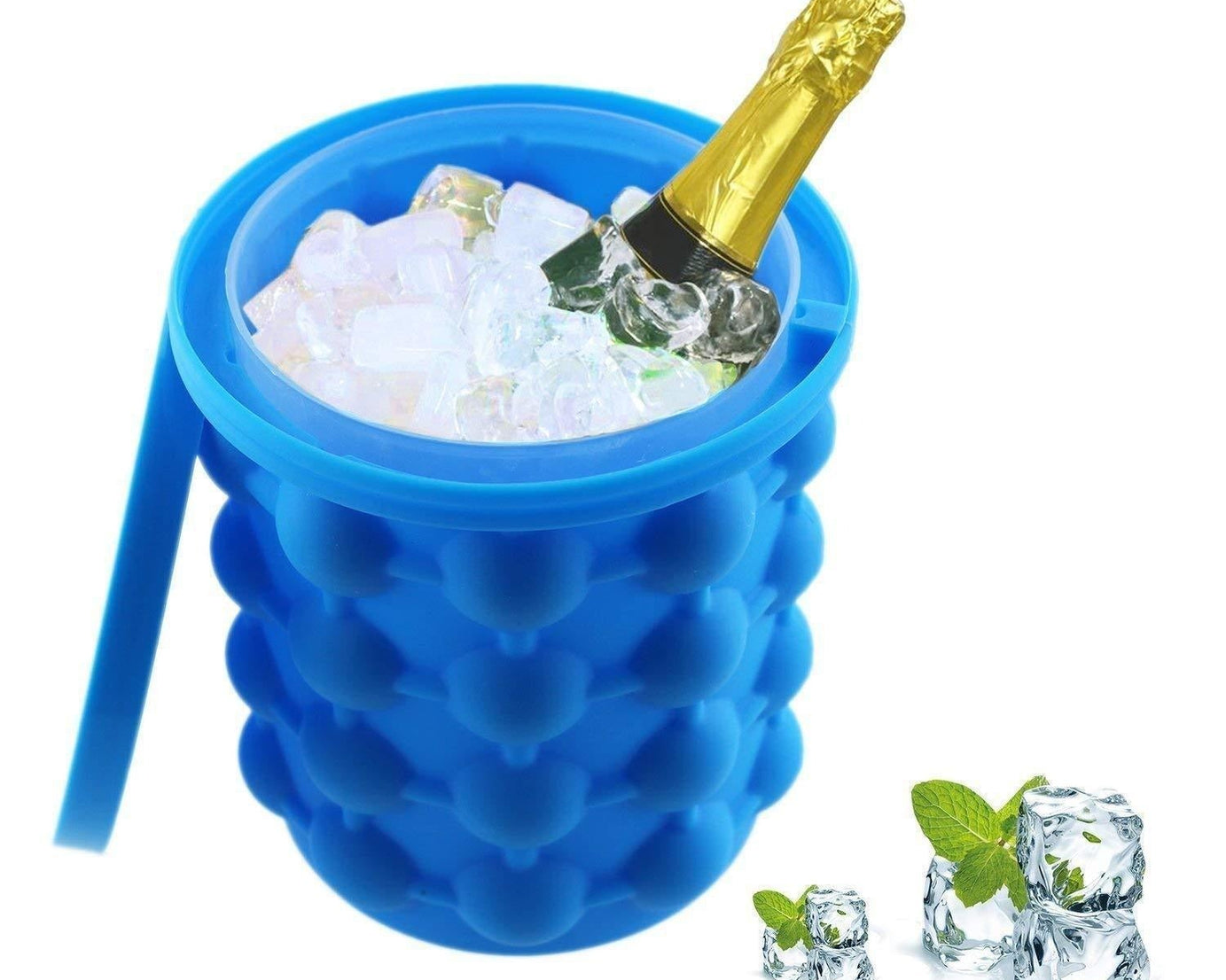 Flexible silicone ice cube maker.