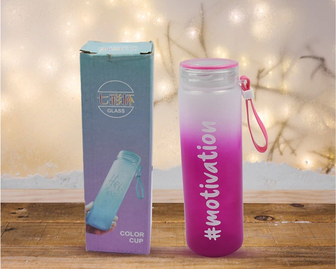 Motivational Glass Water Bottle Colorful potable Water Glass Bottle With Rubber Band, Daily Intake Hourly Water Bottle to Ensure You Drink Enough Water Throughout The Day Reusable Cycling Gym, Workout Fitness Bottle (350 ML)