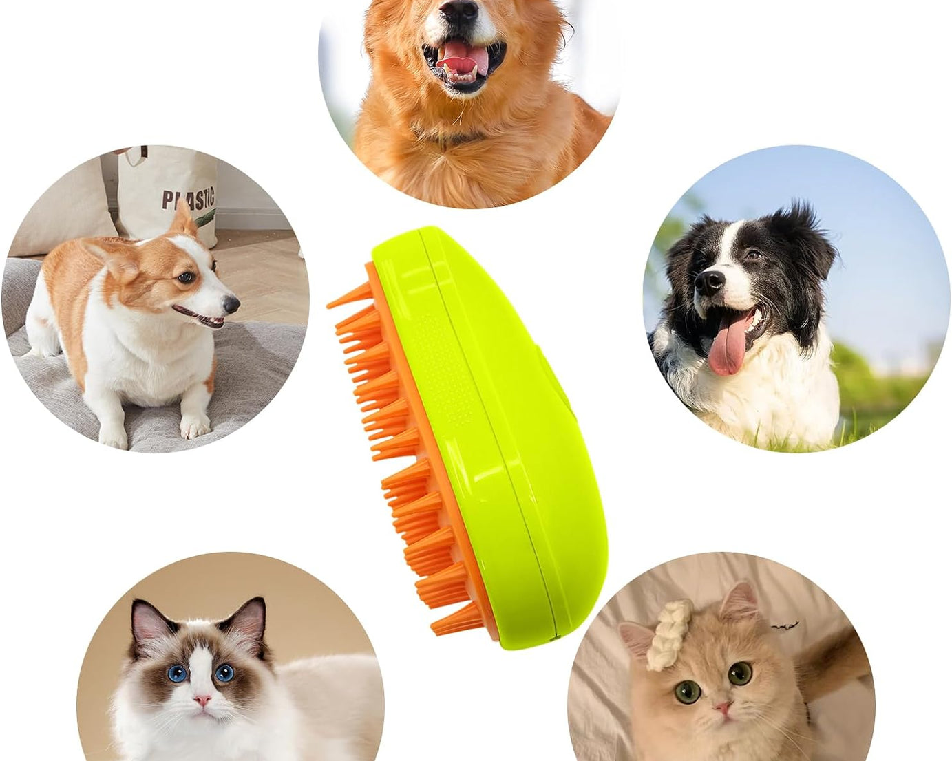 3 In1 Cat Steamy Brush, Self Cleaning Steam Cat Brush Cat Steamer Brush for Massage Cat Grooming Brush Pet Hair Removal Comb for Cat and Dog, for Removing Tangled and Loose Hair