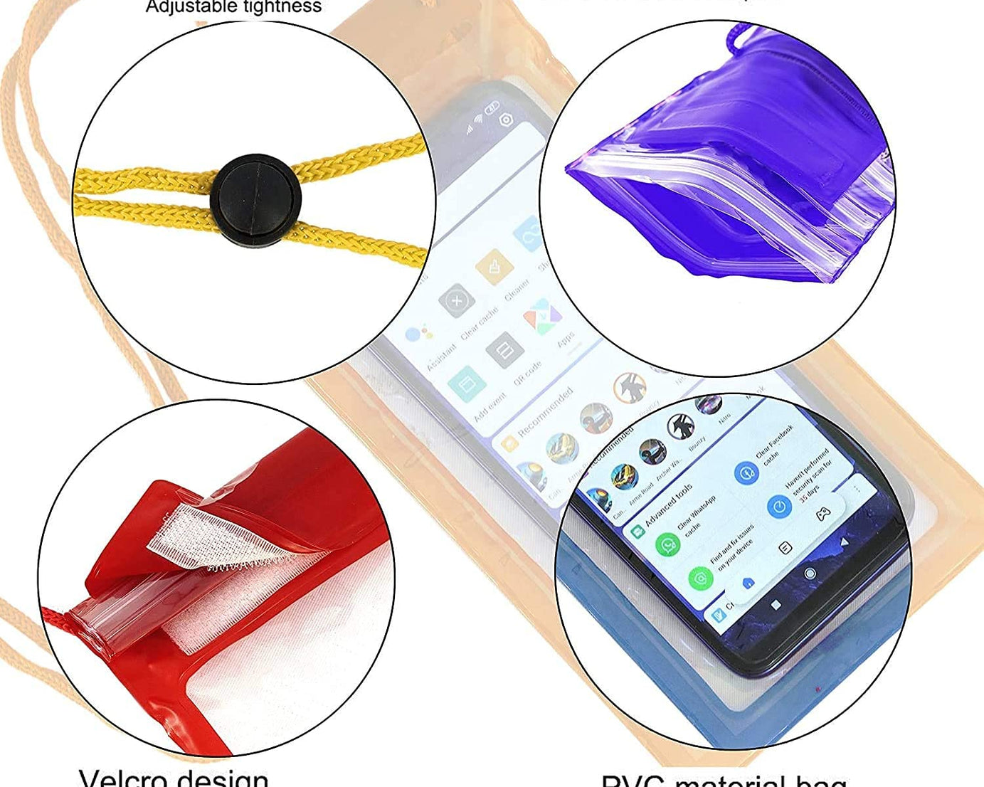 Mobile pouch with secure waterproof seal.