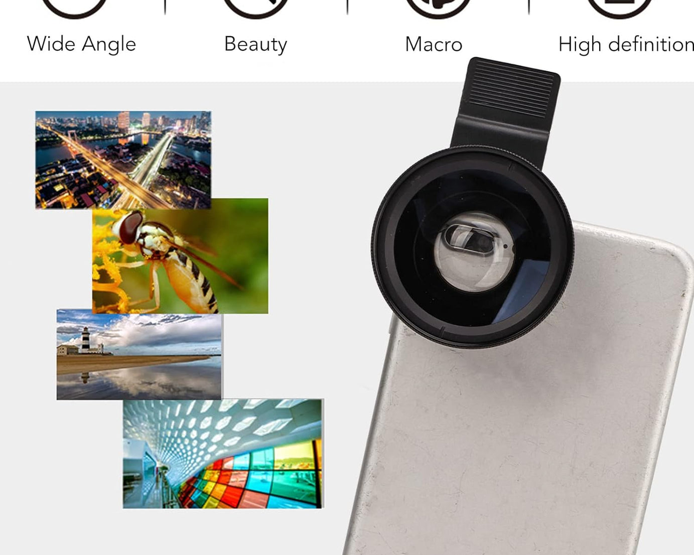 Camera Lens External Phone Lens Phone Camera Lens 0.45X Universal Ultra Wide Angle 12.5X Beauty Function External Lens Camera Accessories for Take Pictures, most Android Smartphone