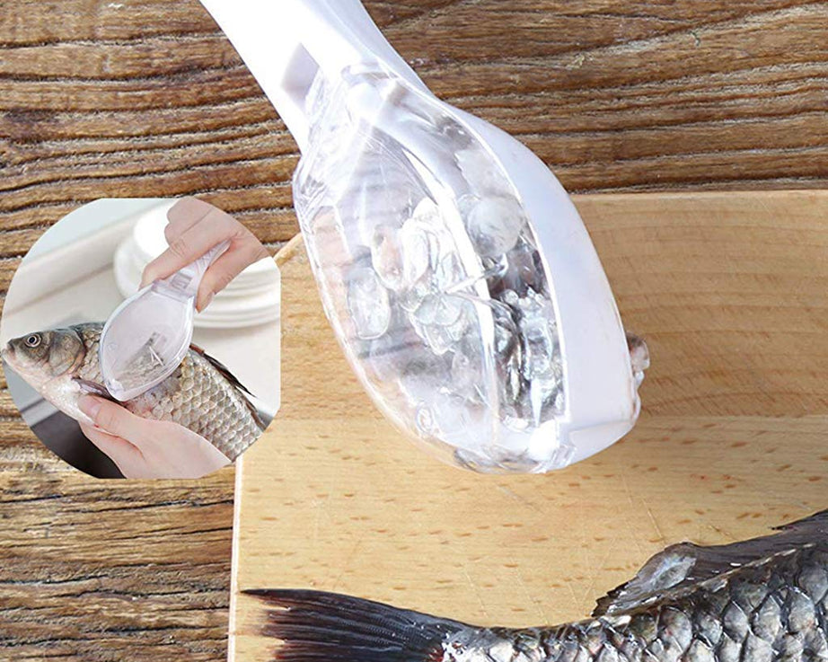 Practical fish scale scraper and skin peeler for home use.