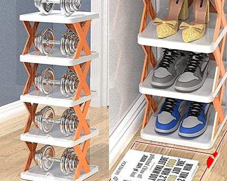 4 LAYER SHOES STAND, SHOE TOWER RACK SUIT FOR SMALL SPACES, CLOSET, SMALL ENTRYWAY, EASY ASSEMBLY AND STABLE IN STRUCTURE, CORNER STORAGE CABINET FOR SAVING SPACE