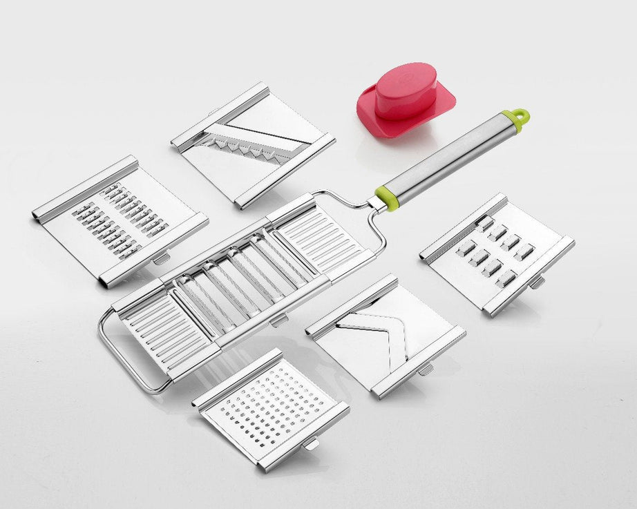 6-in-1 stainless steel kitchen chopper and slicer