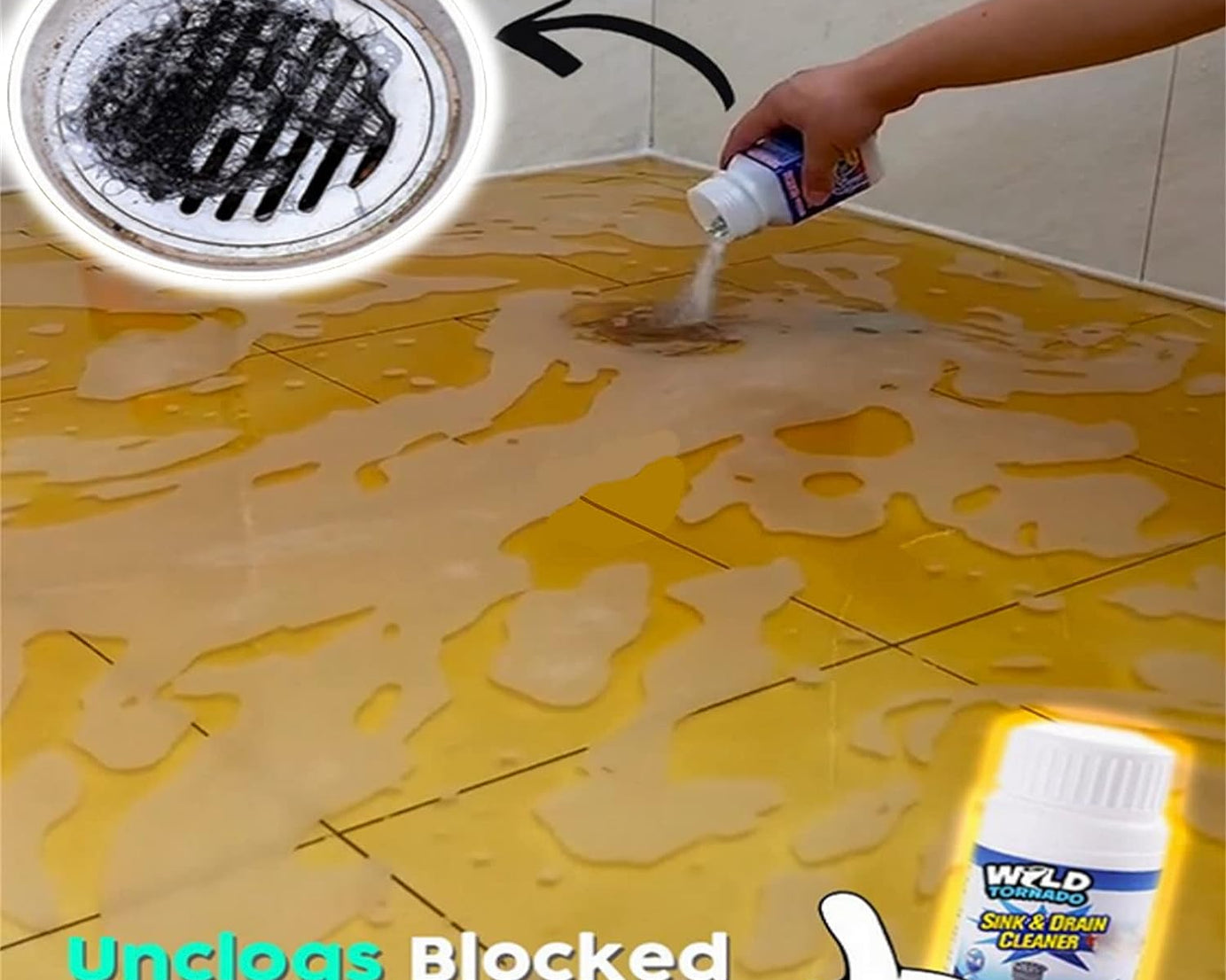 Powerful Sink and Drain Cleaner, Portable Powder Cleaning Tool Super Clog Remover Chemical Powder Agent for Kitchen Toilet Pipe Dredging (110 Gm)