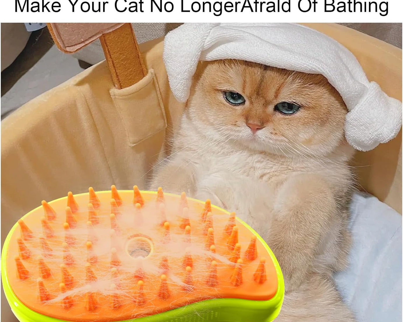 3 In1 Cat Steamy Brush, Self Cleaning Steam Cat Brush Cat Steamer Brush for Massage Cat Grooming Brush Pet Hair Removal Comb for Cat and Dog, for Removing Tangled and Loose Hair