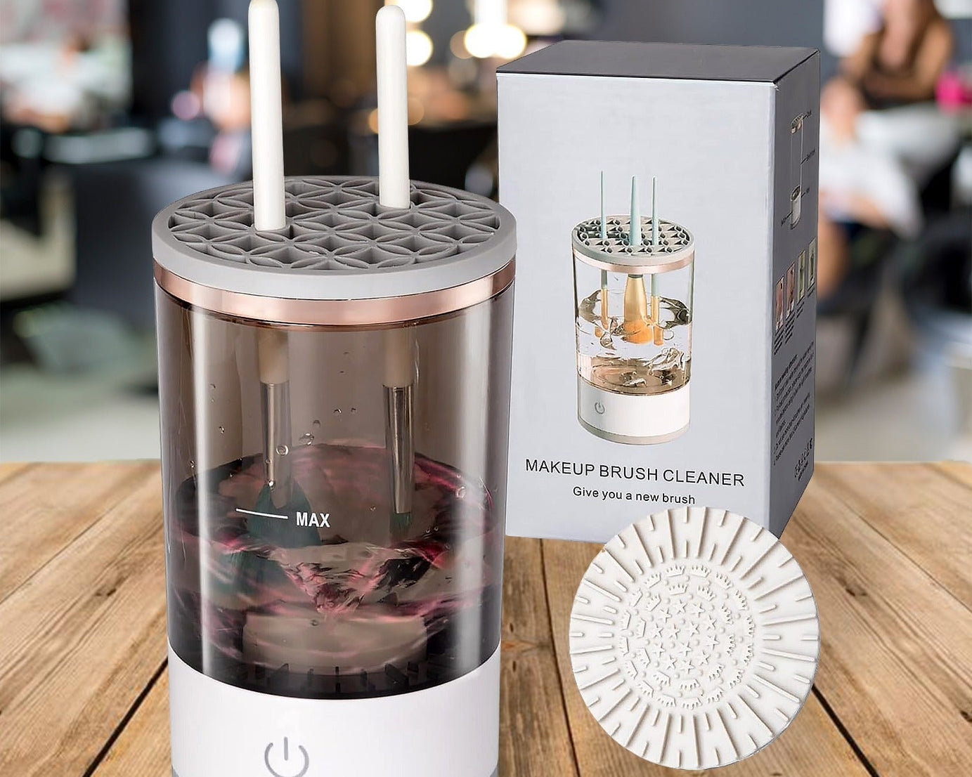 Automatic Makeup Brush Cleaner Fast Electric Brush Cleaner Hand Free Machine Super Clean Brush Washer & Brushes Organizer Tool (1 Pc)