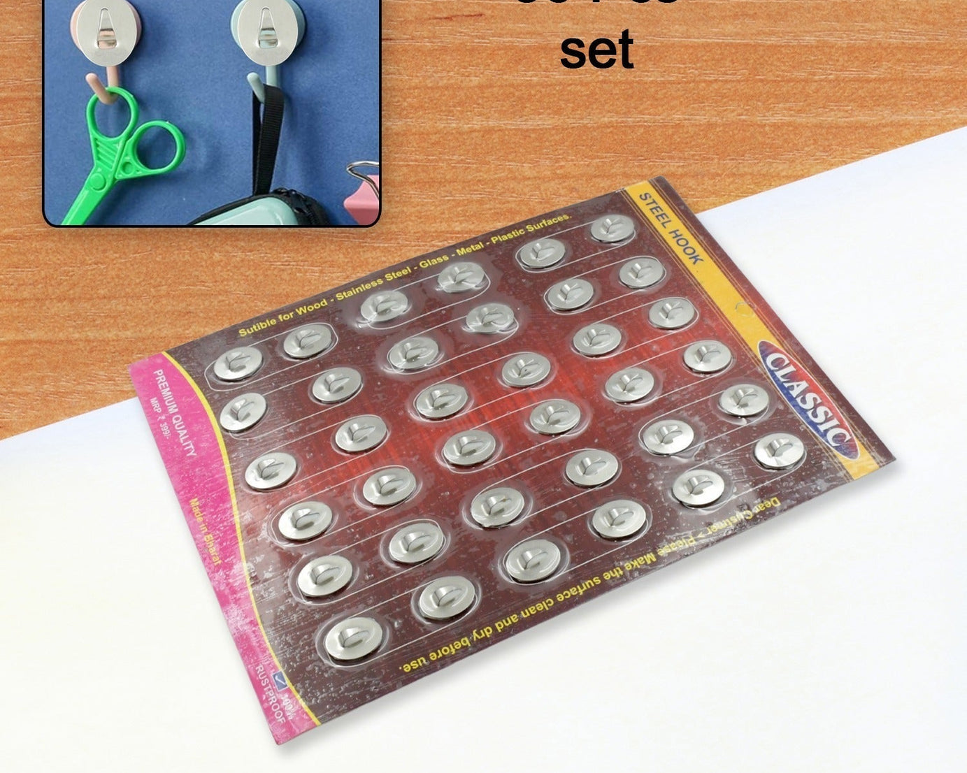 Multipurpose Small Stainless Steel Wall Hanging Hook 36 pc