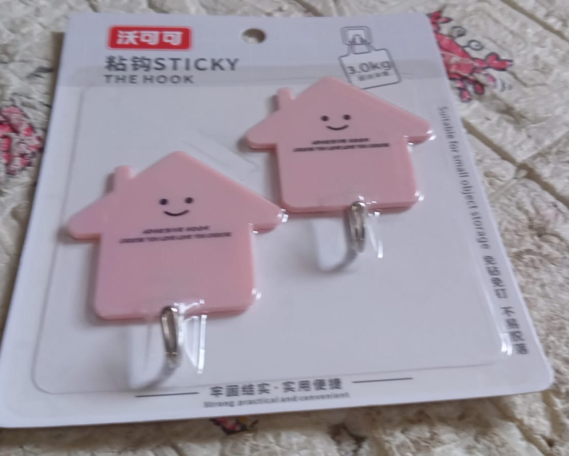 Multipurpose Strong Hook Self-Adhesive hooks for wall Heavy Plastic Hook, Sticky Hook Household For Home, Decorative Hooks, Bathroom & All Type Wall Use Hook, Suitable for Bathroom, Kitchen, Office