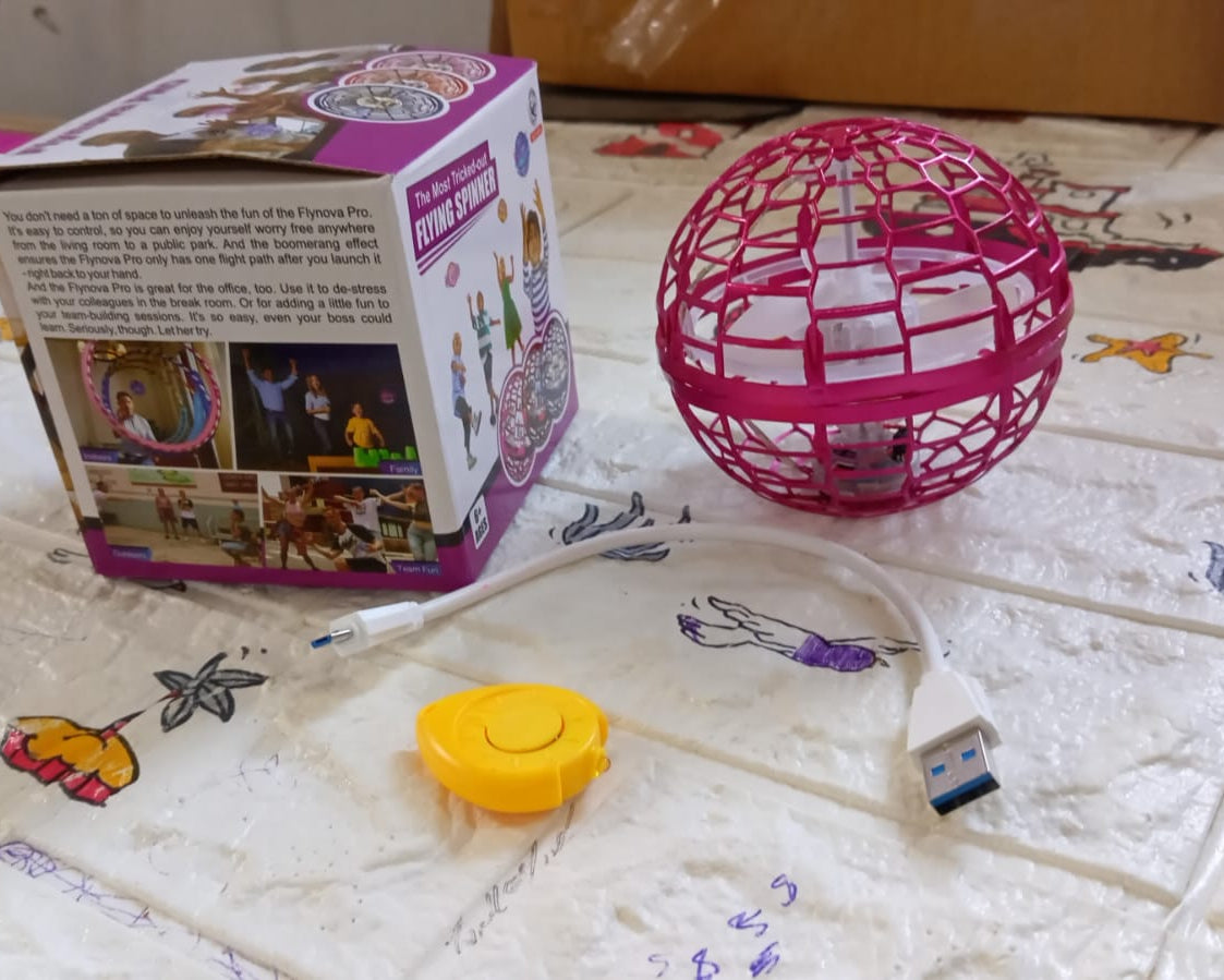 Flying Ball Toys, USB Rechargeable Built-in RGB Lights 360°Rotating Magic Controller, Flying Orb Ball Boomerang Mini Pro Spinner Blastoise Toys