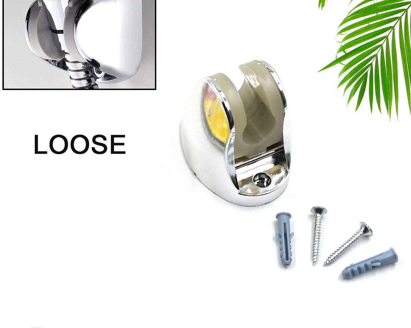 ADJUSTABLE HAND SHOWER HOLDER WITH FIXING SCREWS ADJUSTABLE BRACKET FOR BATHROOM (Loose)