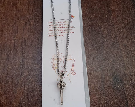 Silver Chain With Gada Pendant / Locket (1 Pc)